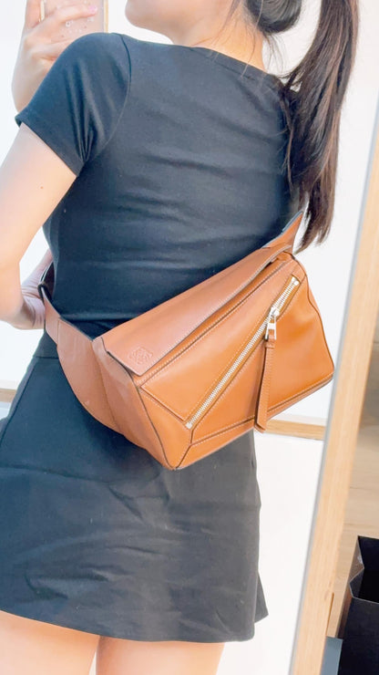 Loewe Tan Calfskin Puzzle Belt Bag