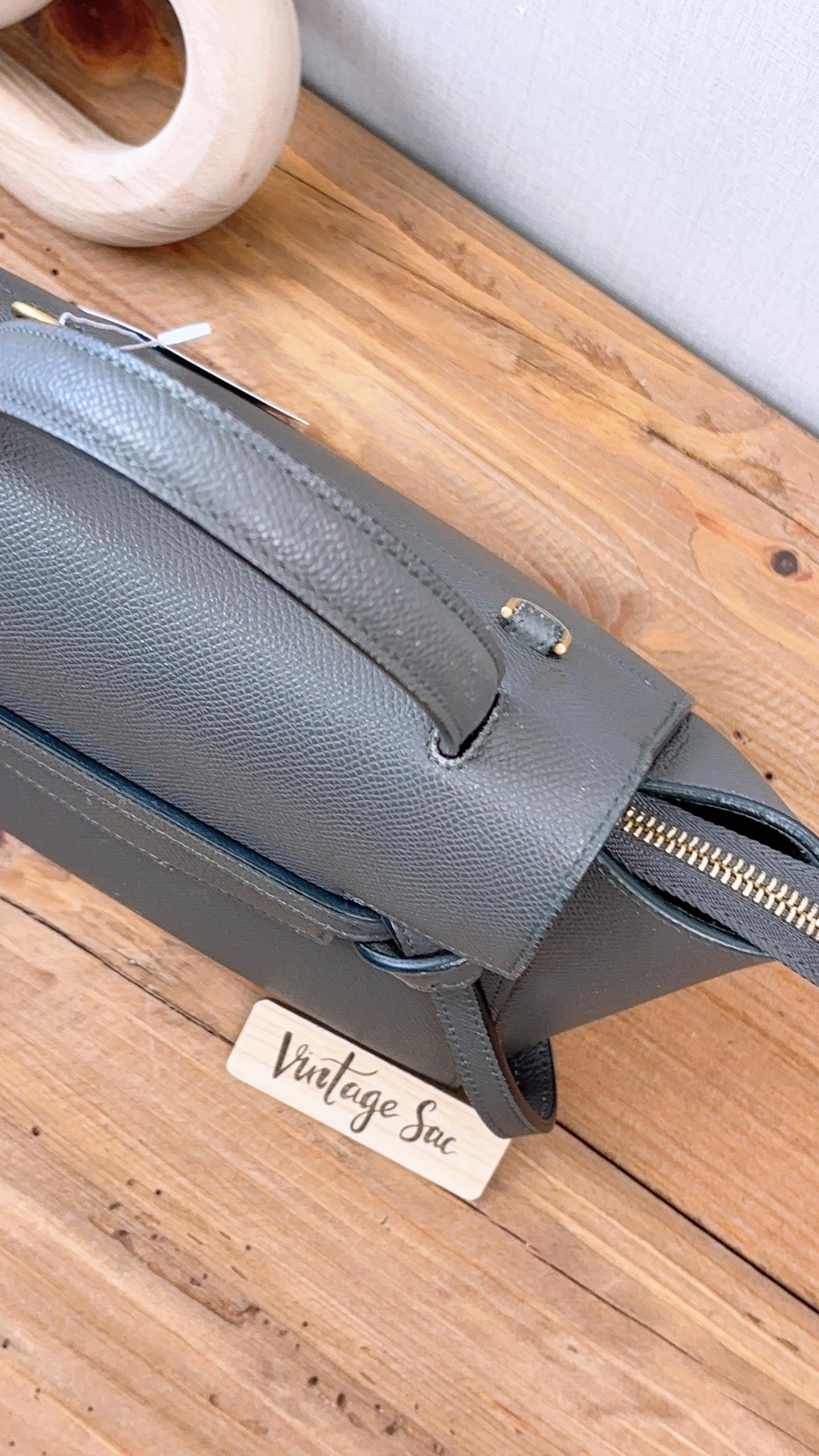 Celine Grey Grained Calfskin Nano Belt Bag (GHW)