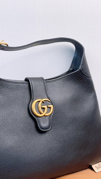 Gucci Black Calfskin Aphrodite Large Hobo