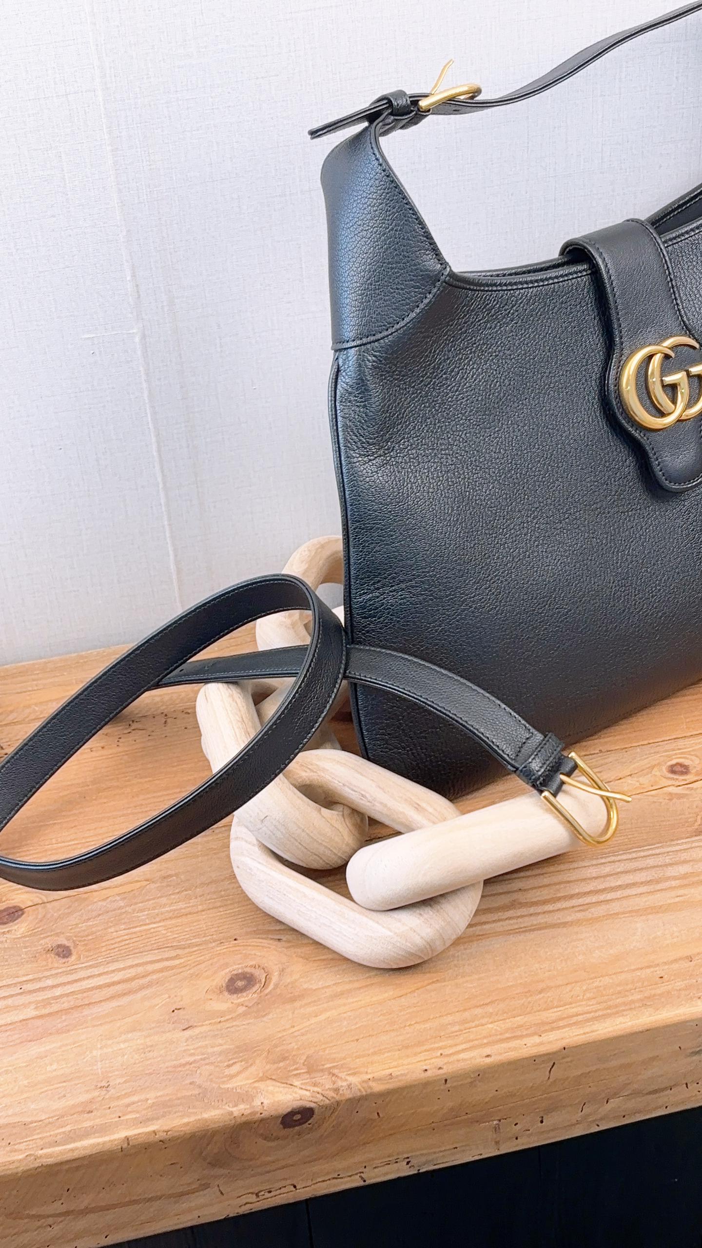 Gucci Black Calfskin Aphrodite Large Hobo