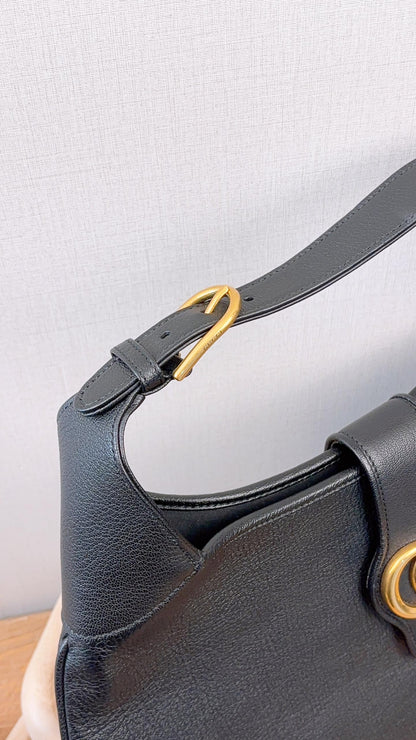 Gucci Black Calfskin Aphrodite Large Hobo