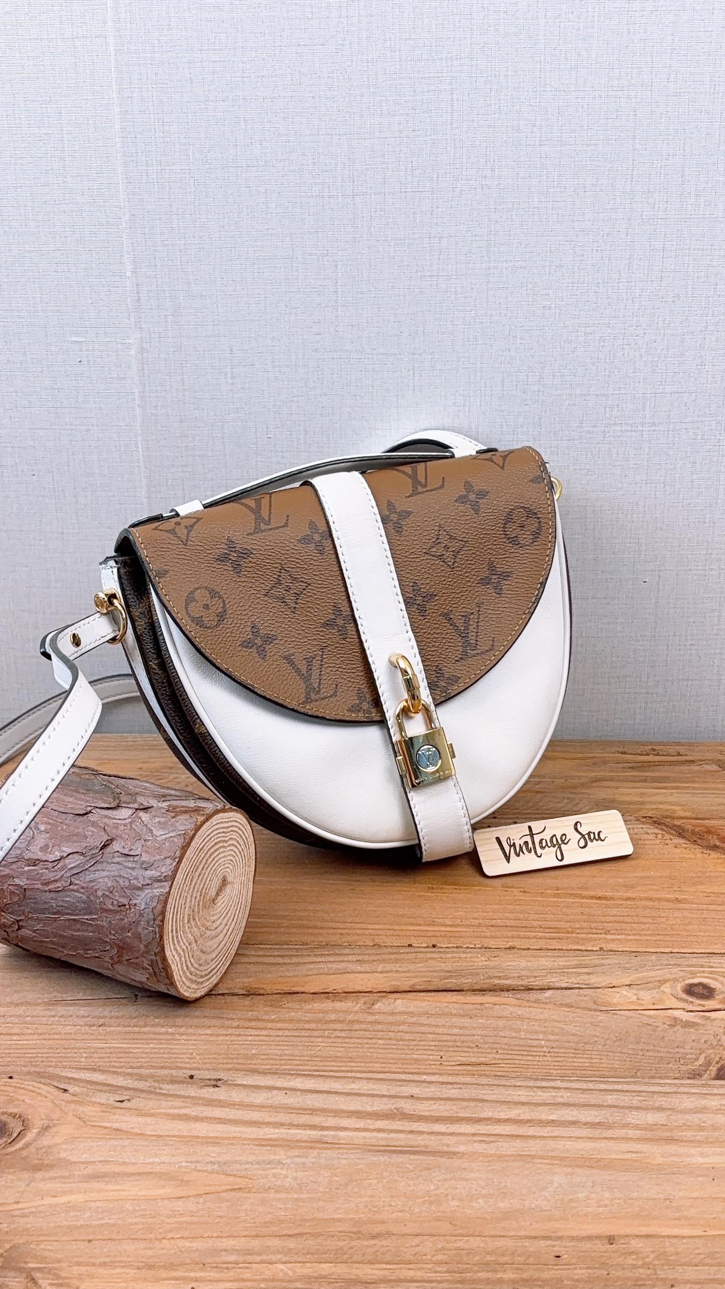LV Reverse Monogram White Chantilly Lock Bag