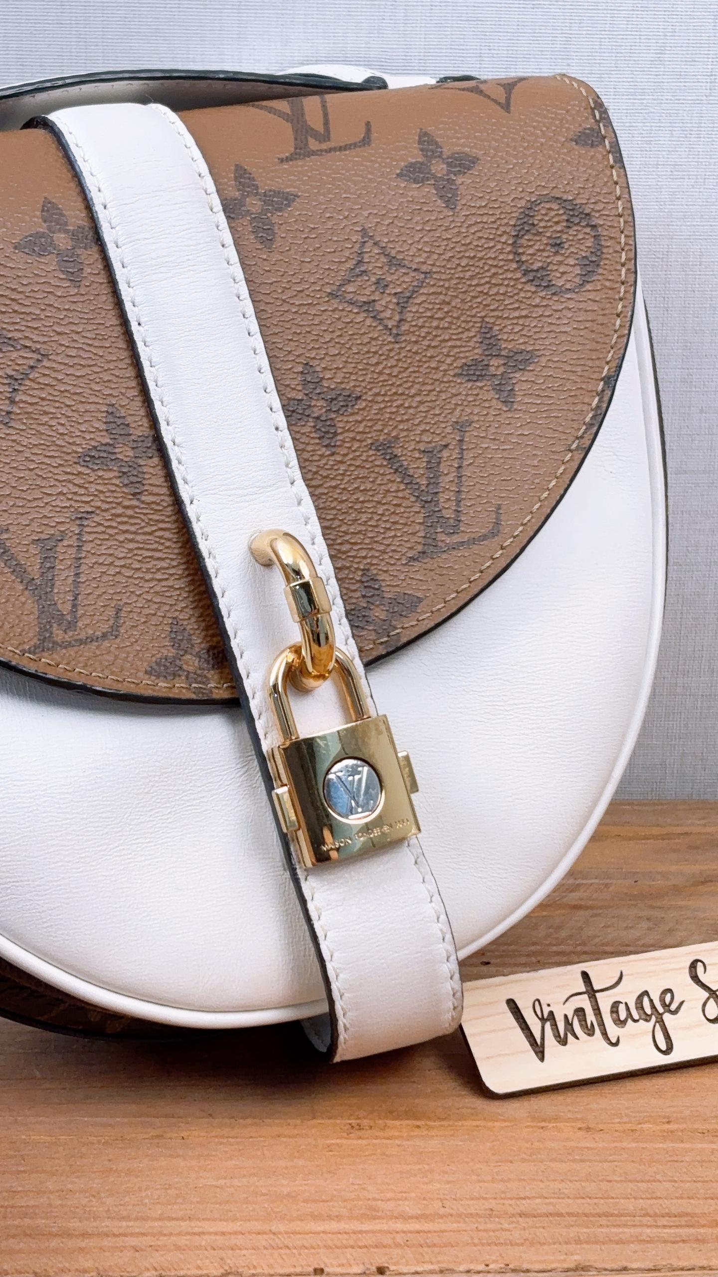 LV Reverse Monogram White Chantilly Lock Bag