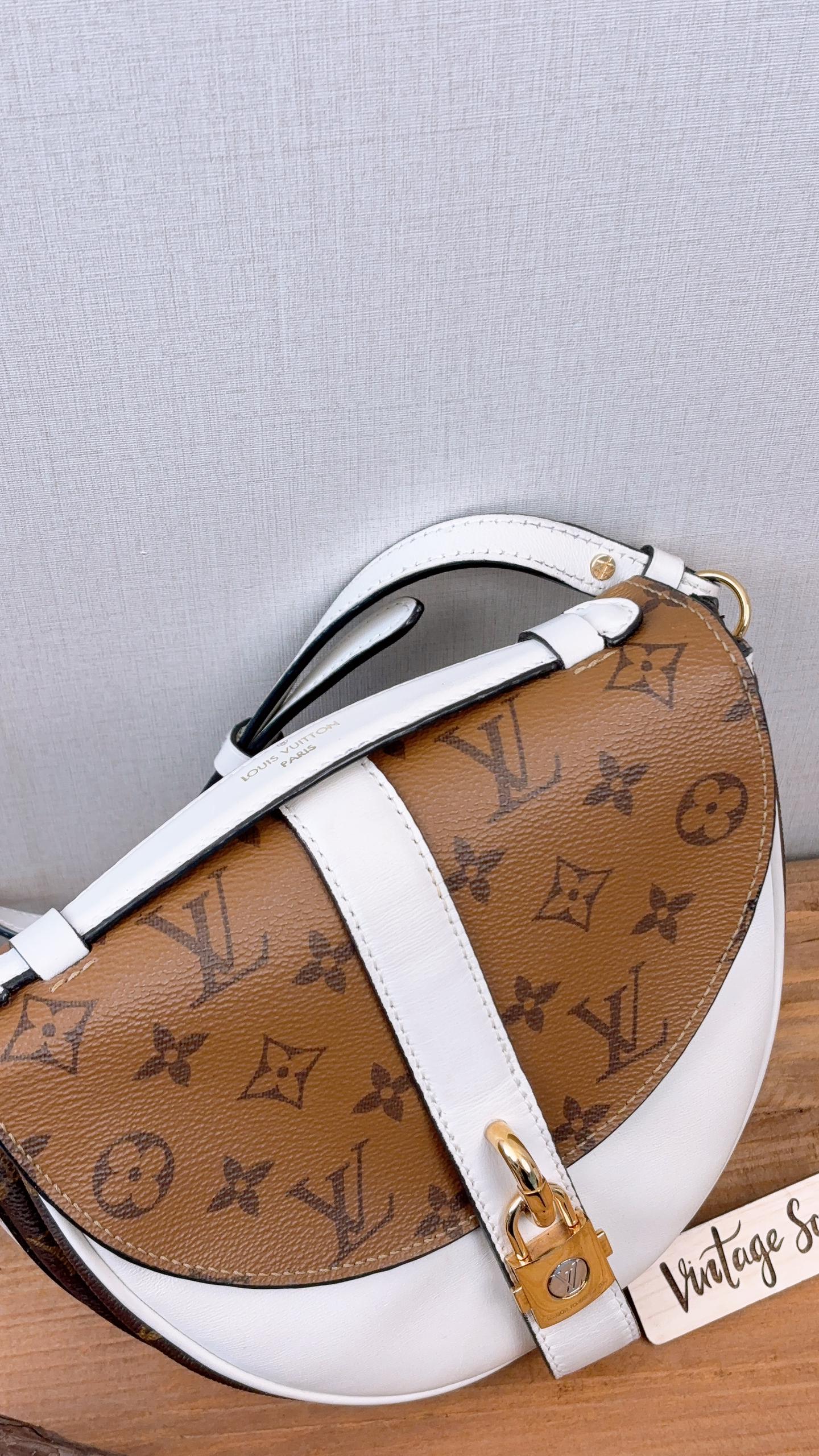 LV Reverse Monogram White Chantilly Lock Bag