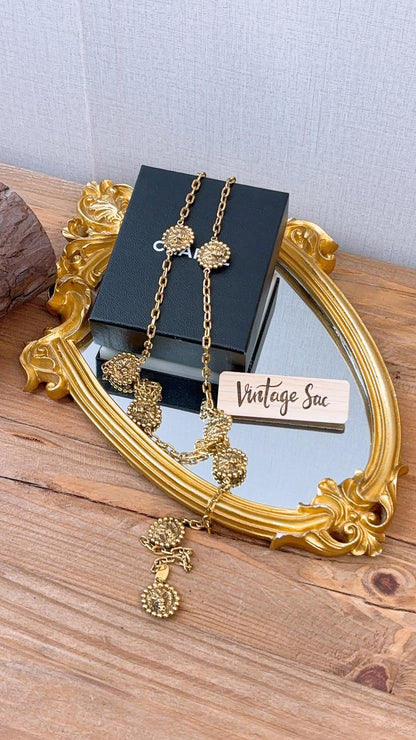 Chanel Gold Vintage Lion Head Charms CC Belt Chain