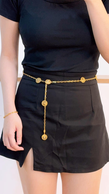 Chanel Gold Vintage Lion Head Charms CC Belt Chain