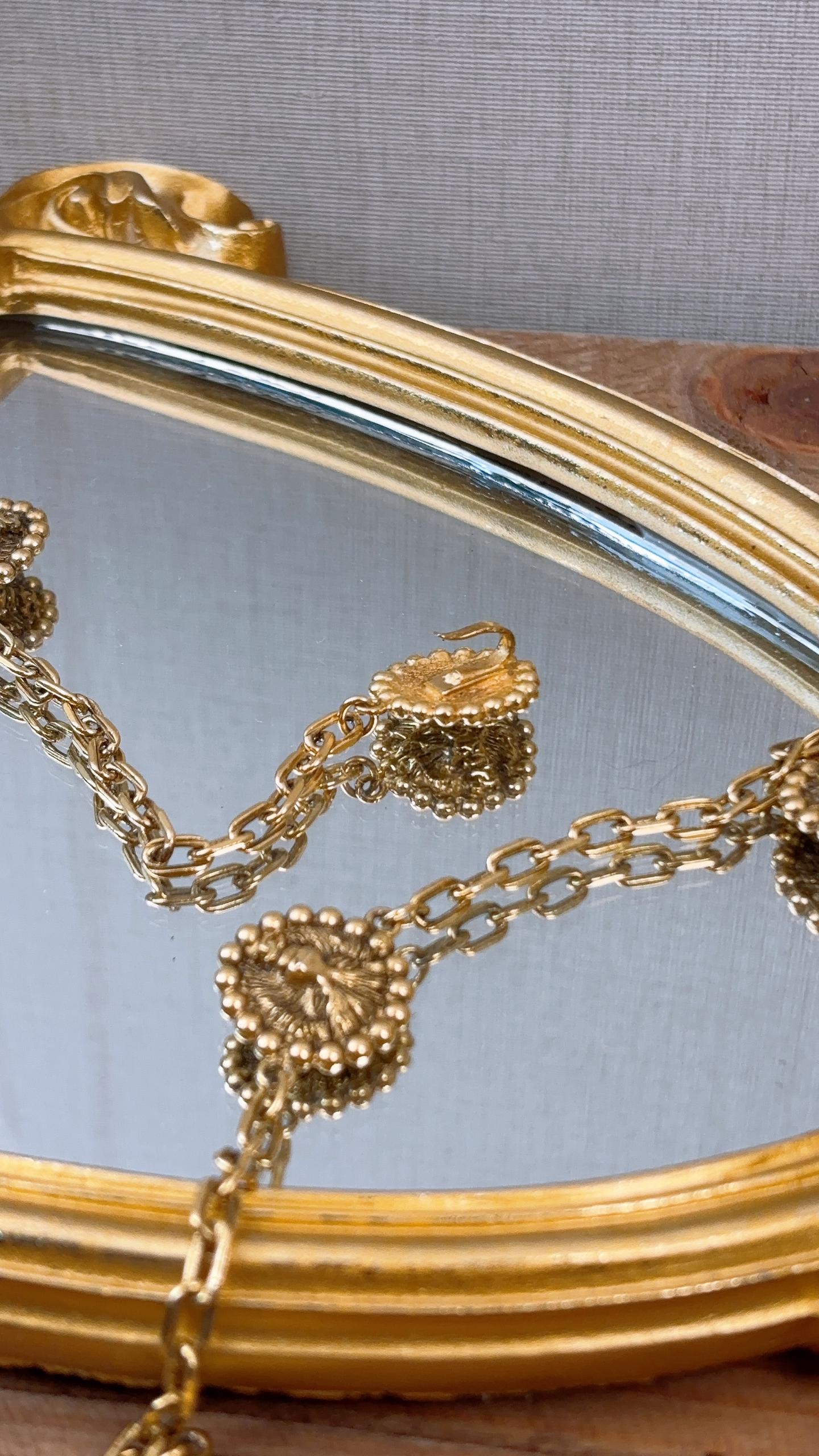 Chanel Gold Vintage Lion Head Charms CC Belt Chain