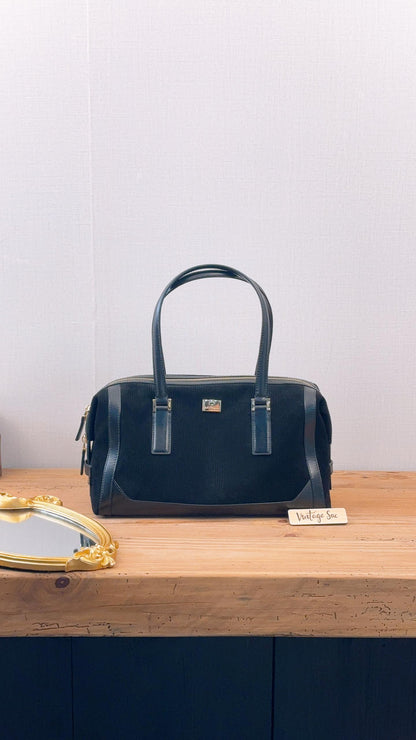 Ferragamo Black Suede SF Shoulder Bag