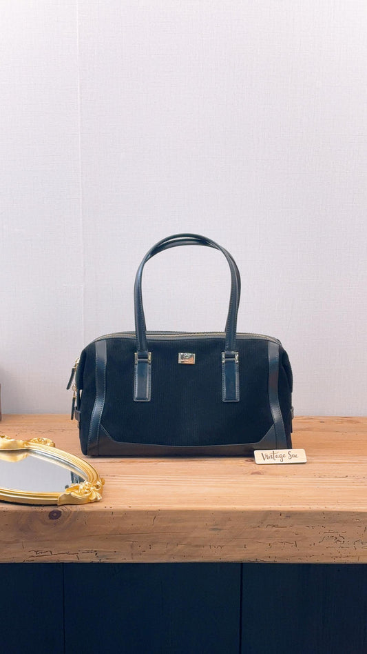 Ferragamo Black Suede SF Shoulder Bag
