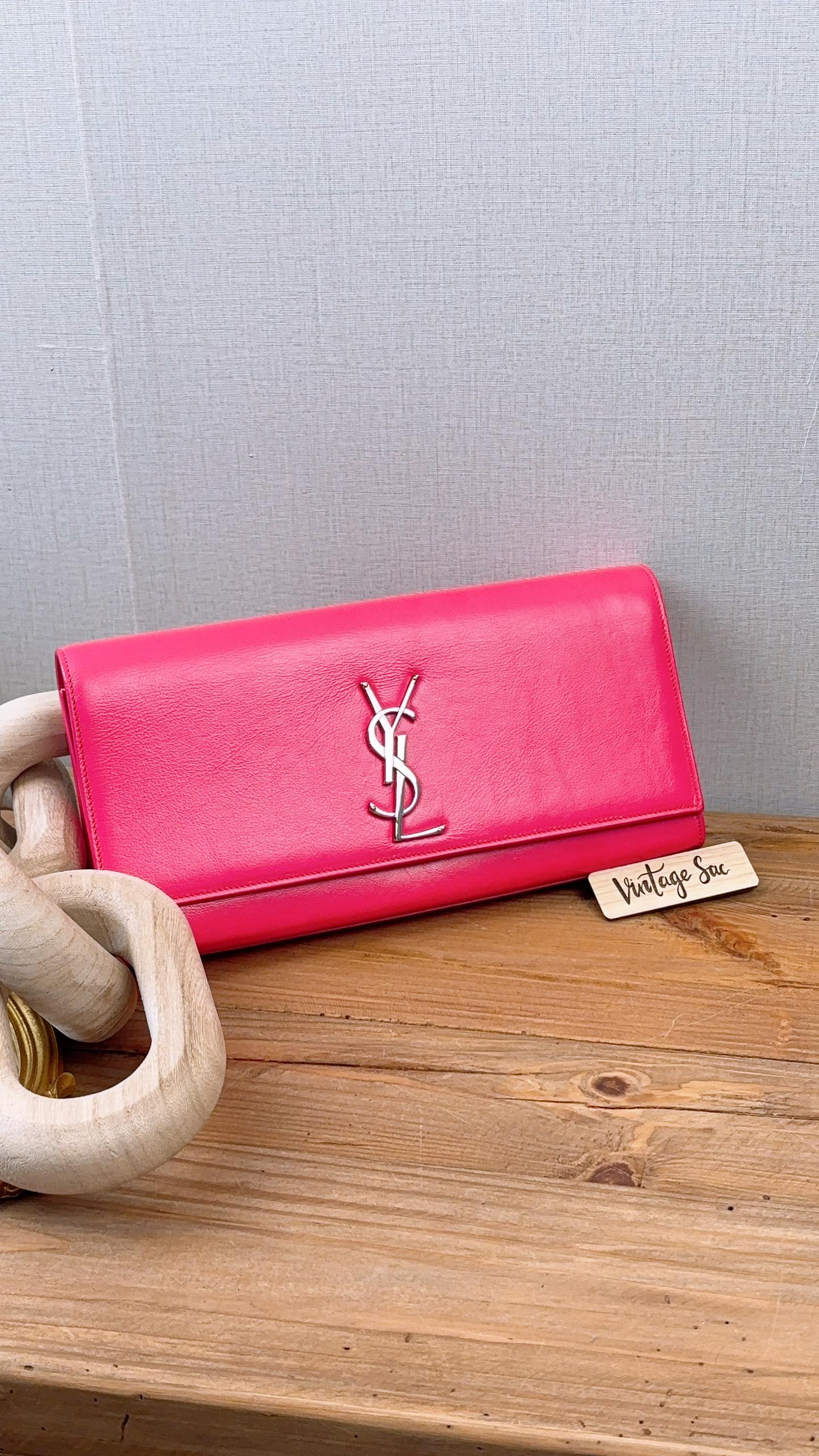 YSL Hot Pink Cassandre Clutch (SHW)