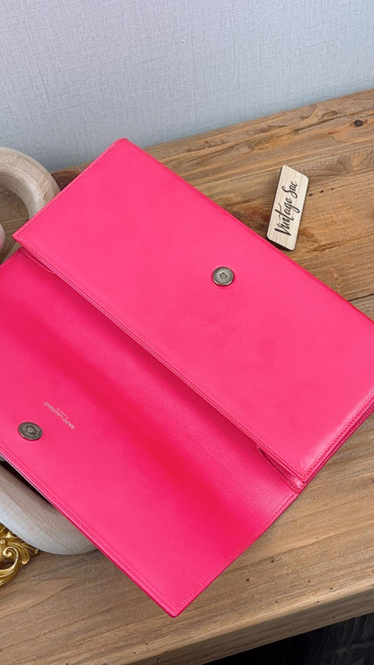 YSL Hot Pink Cassandre Clutch (SHW)