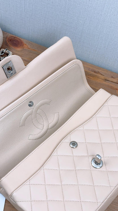 Chanel Beige Lambskin Medium CF (SHW)