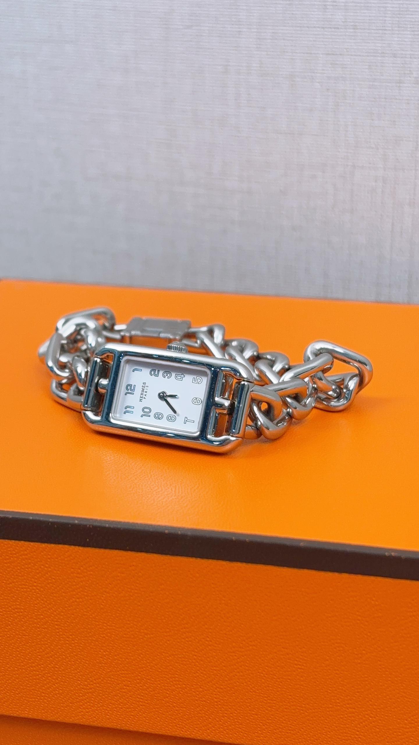 Hermes Steel Nantucket Quartz Watch 29mm