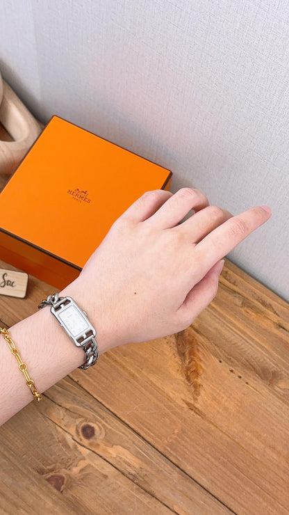 Hermes Steel Nantucket Quartz Watch 29mm