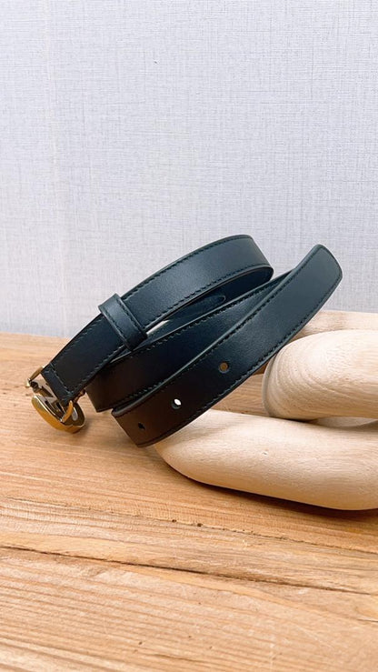 Gucci Black Marmont 20mm Belt (GHW)