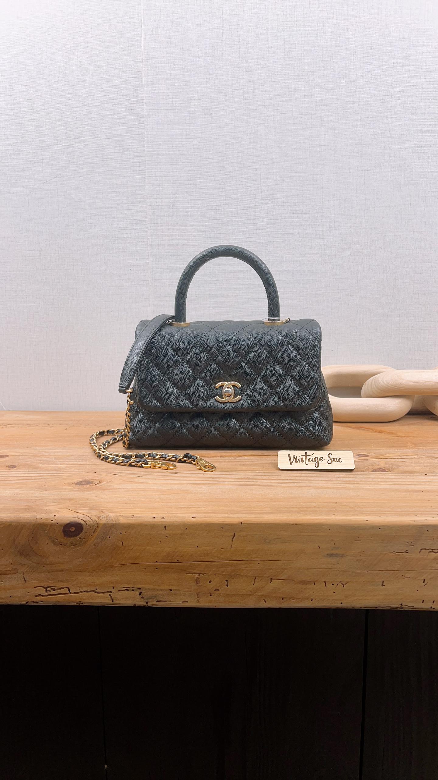 Chanel Black Caviar Small Coco Handle (GHW)