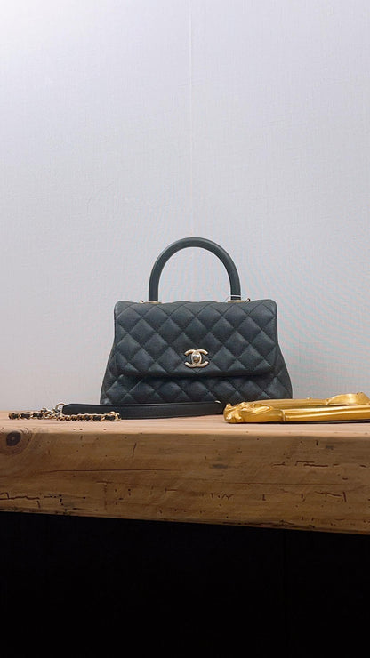 Chanel Black Caviar Small Coco Handle (GHW)