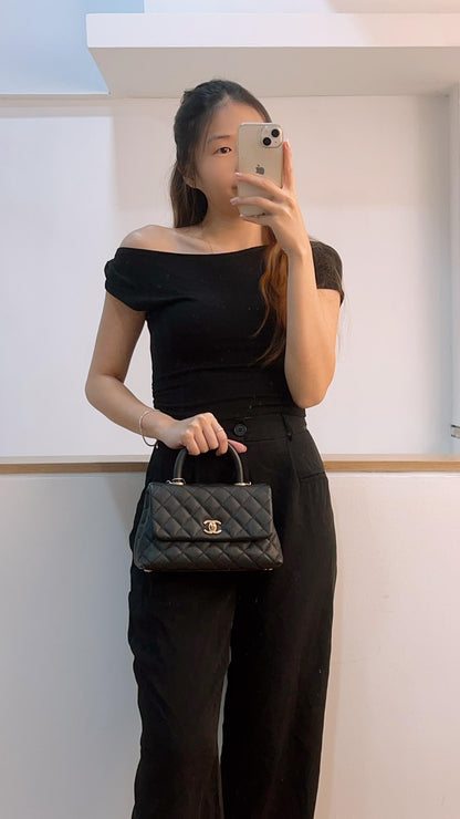 Chanel Black Caviar Small Coco Handle (GHW)