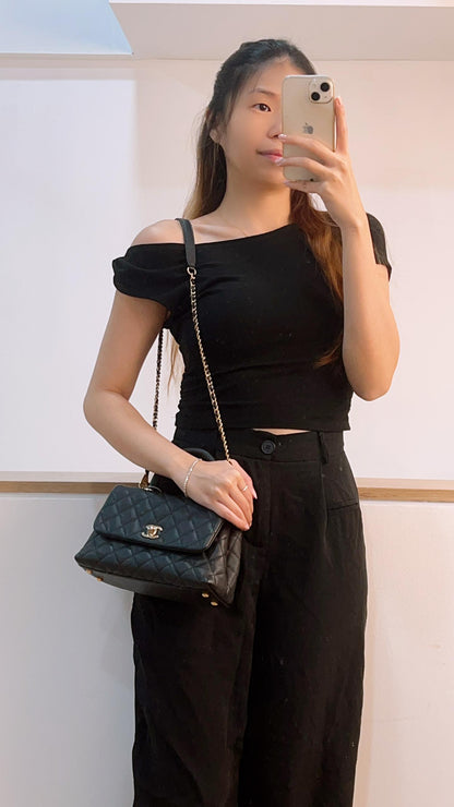 Chanel Black Caviar Small Coco Handle (GHW)