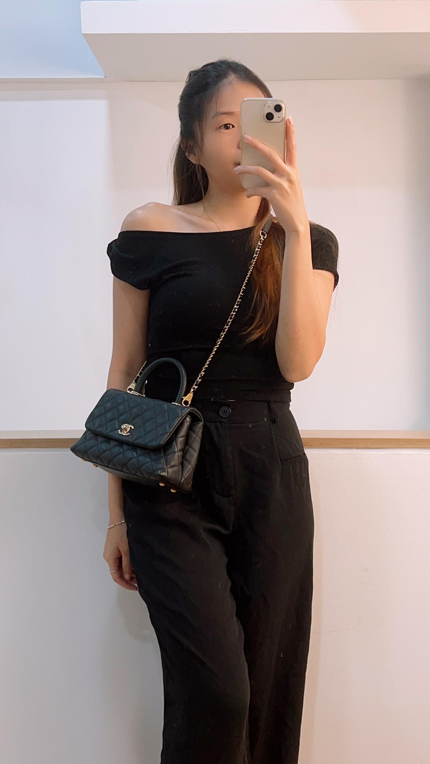 Chanel Black Caviar Small Coco Handle (GHW)