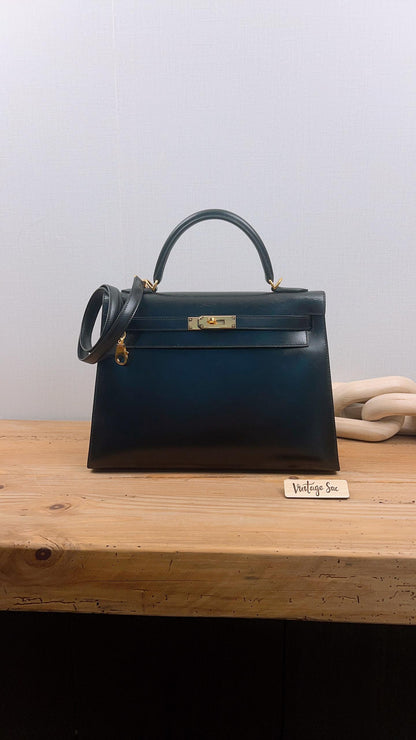 Hermes Noir Box Kelly 32 (GHW)
