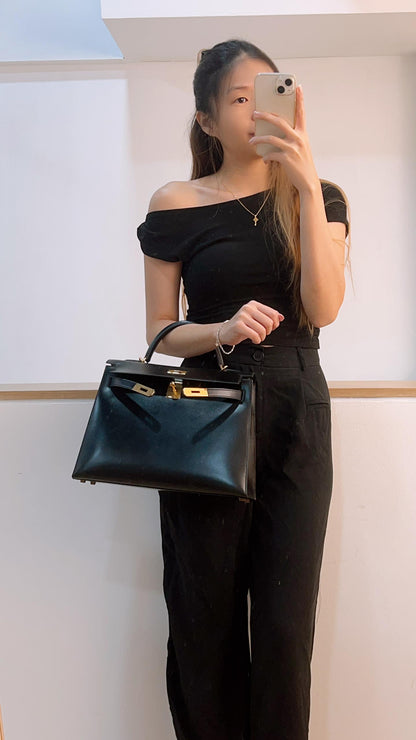 Hermes Noir Box Kelly 32 (GHW)