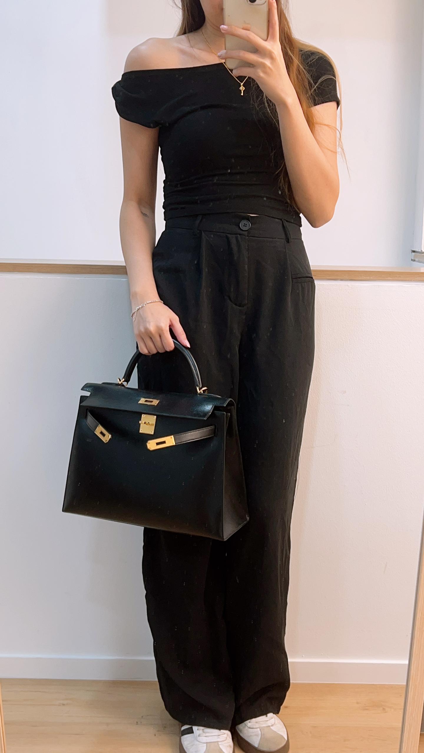 Hermes Noir Box Kelly 32 (GHW)