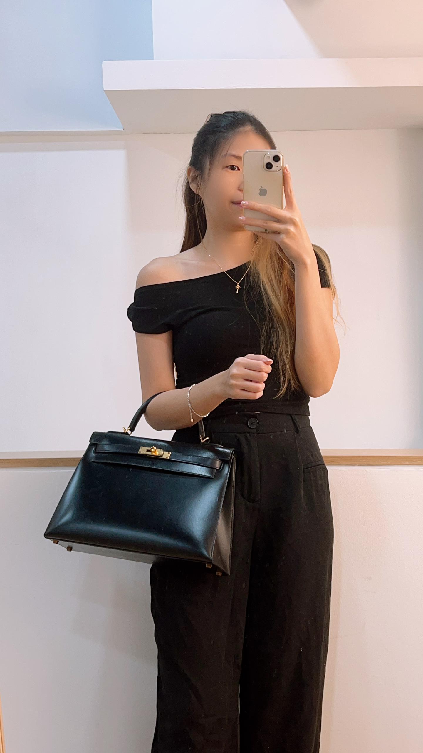 Hermes Noir Box Kelly 32 (GHW)