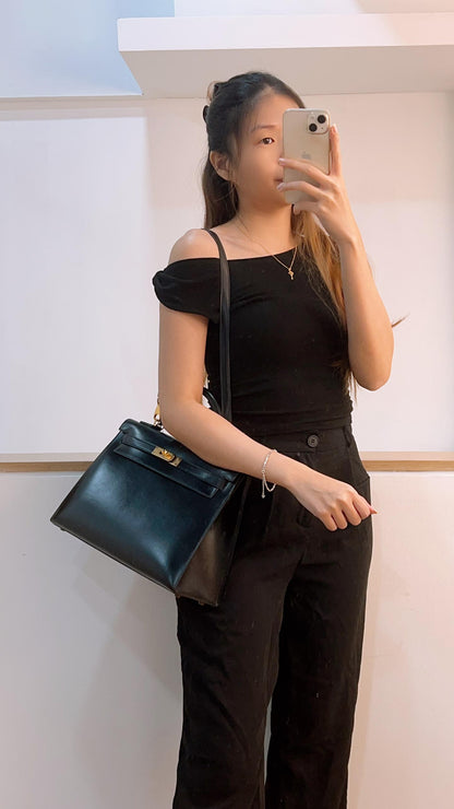 Hermes Noir Box Kelly 32 (GHW)