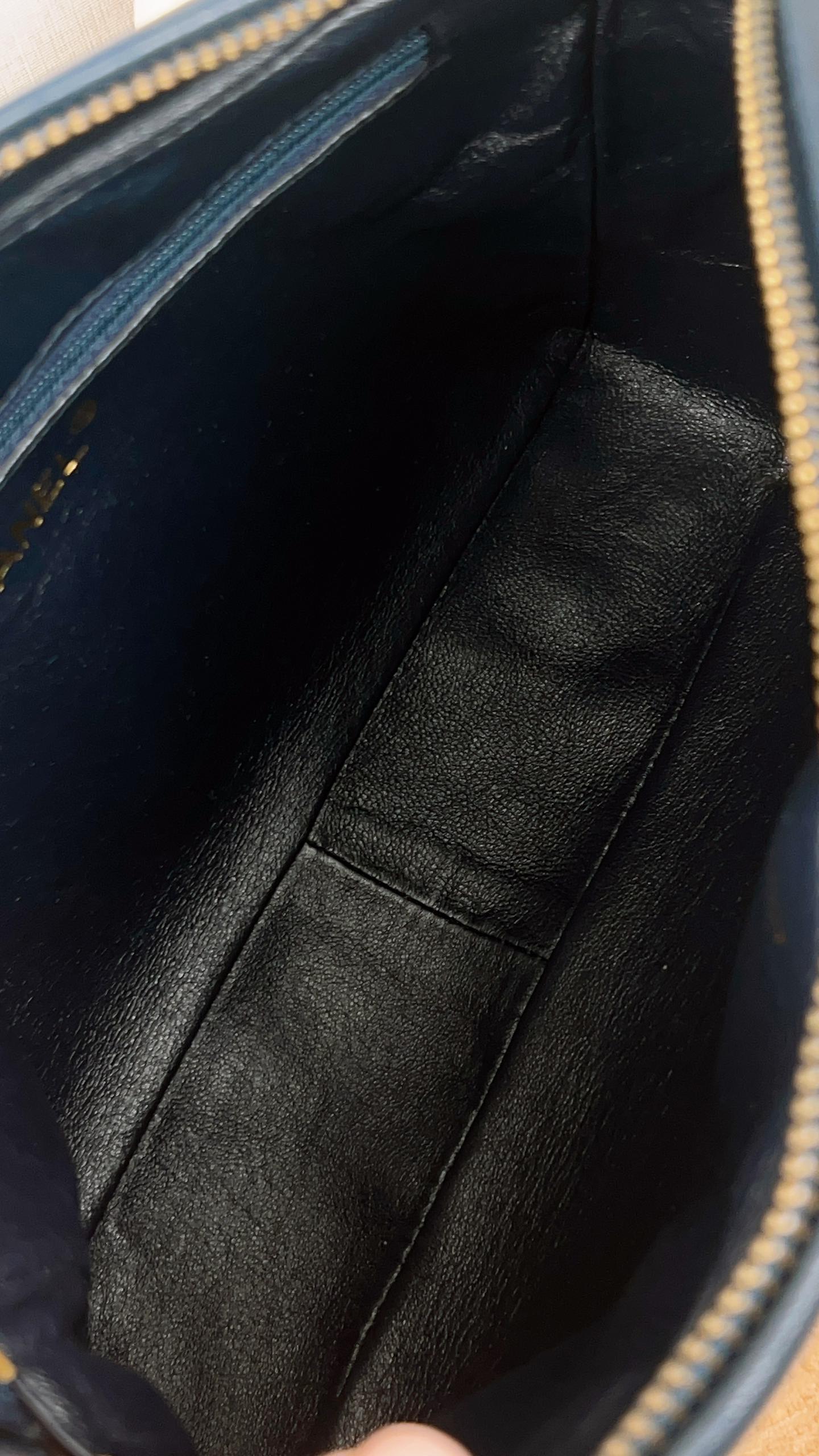 Chanel Navy Lambskin Vintage Small Camera Bag (GHW)