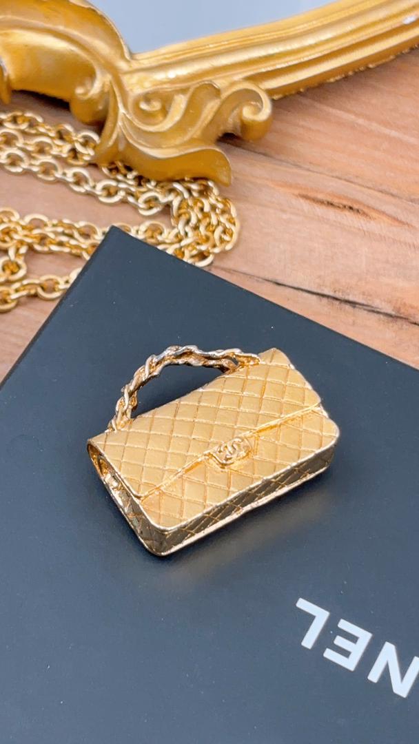 Gold Vintage Classic Flap Charm Layered Necklace