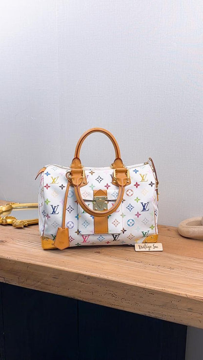 LV White Multicolour Speedy 30