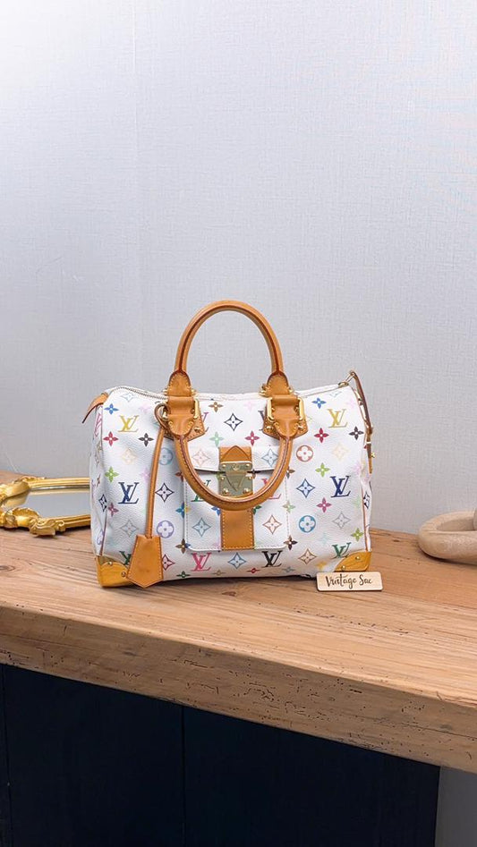 LV White Multicolour Speedy 30