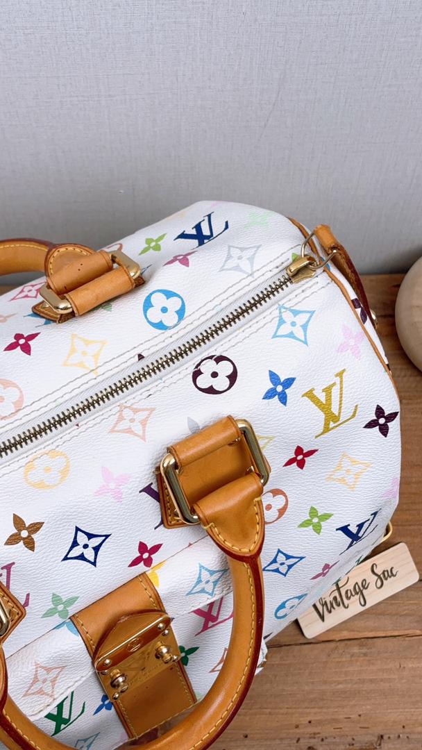LV White Multicolour Speedy 30