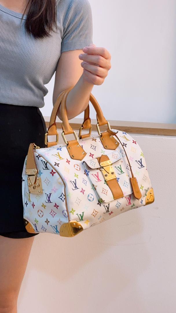 LV White Multicolour Speedy 30