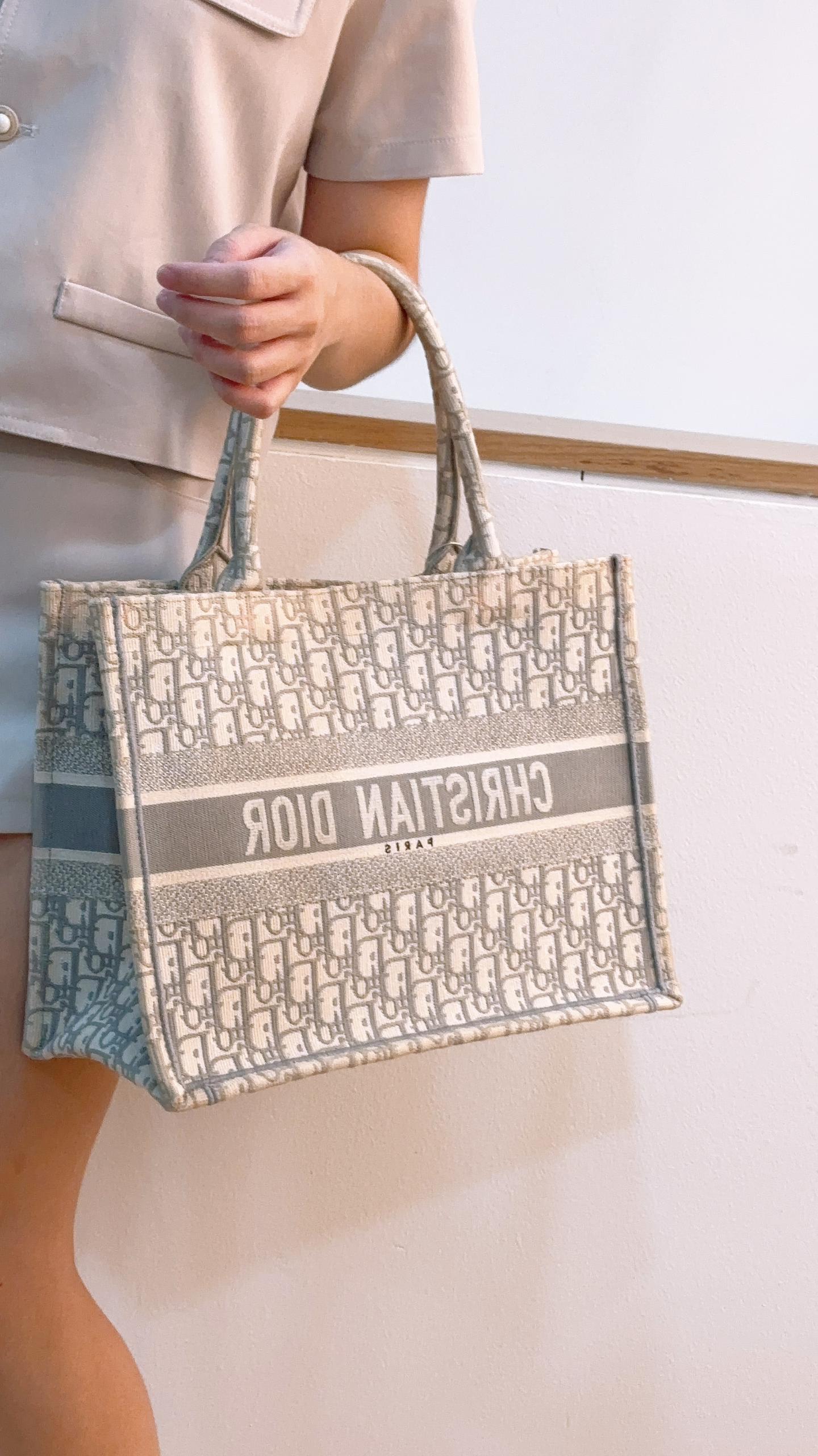 Dior Grey Oblique Medium Book Tote