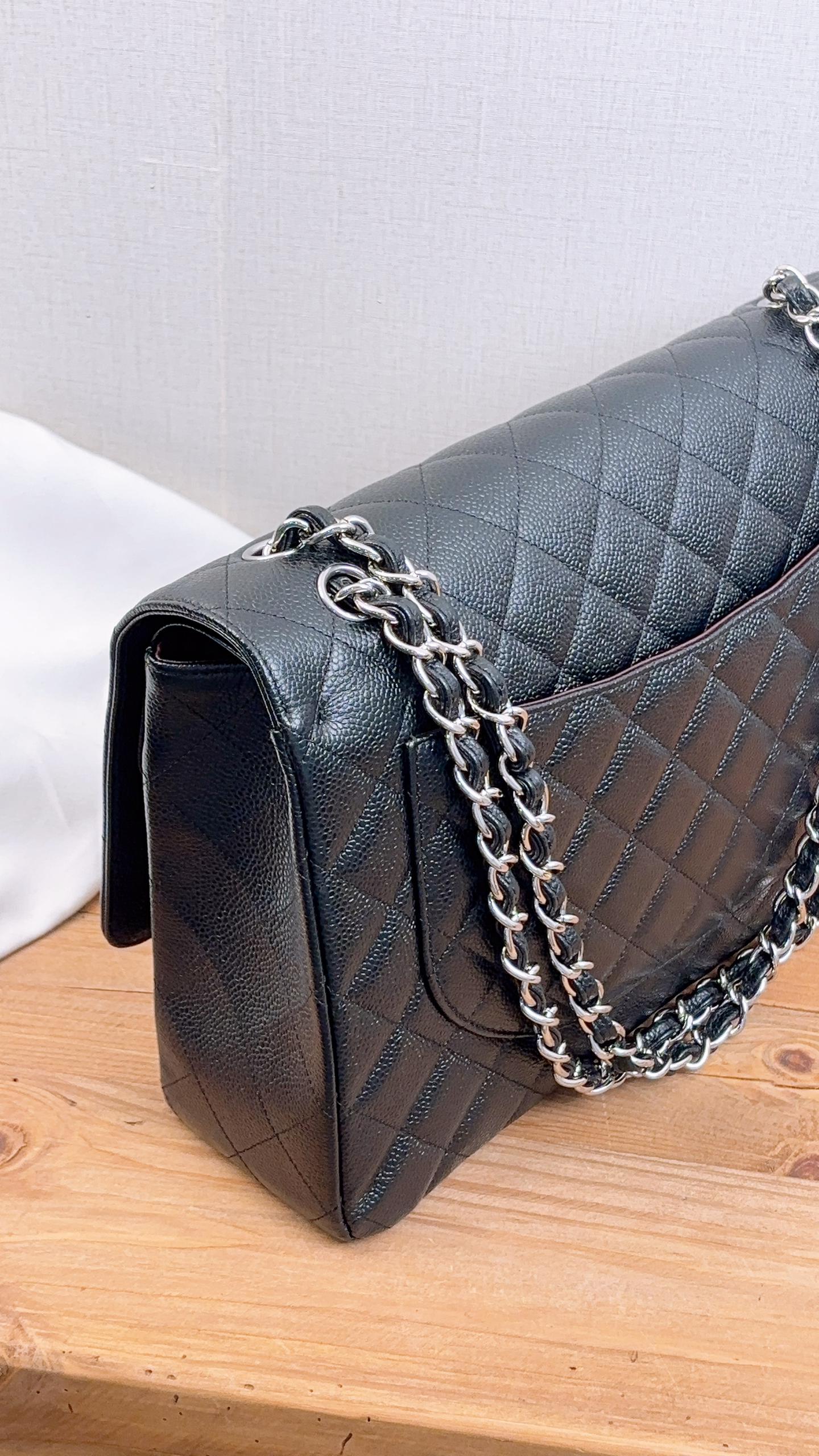 Chanel Black Caviar Maxi CF (SHW)