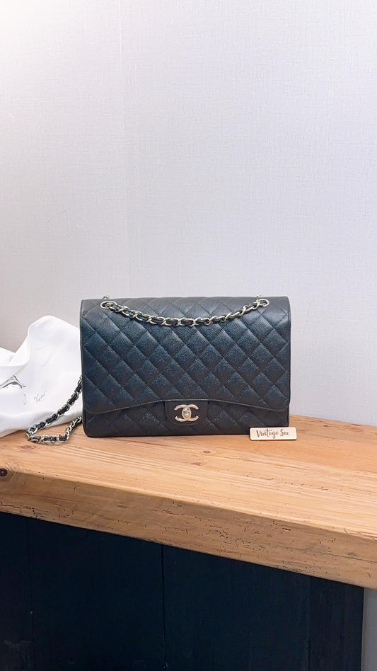 Chanel Black Caviar Maxi CF (SHW)