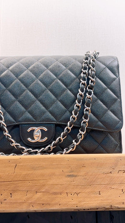 Chanel Black Caviar Maxi CF (SHW)