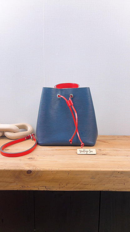 LV Indigo x Red Epi Neo Noe MM