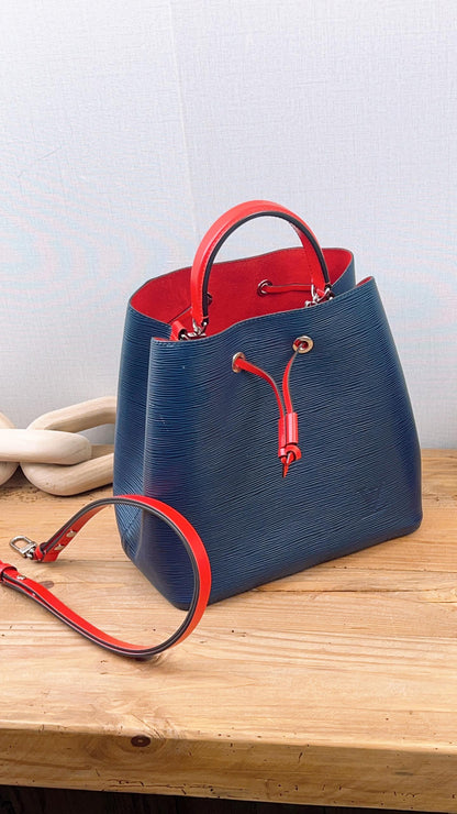 LV Indigo x Red Epi Neo Noe MM