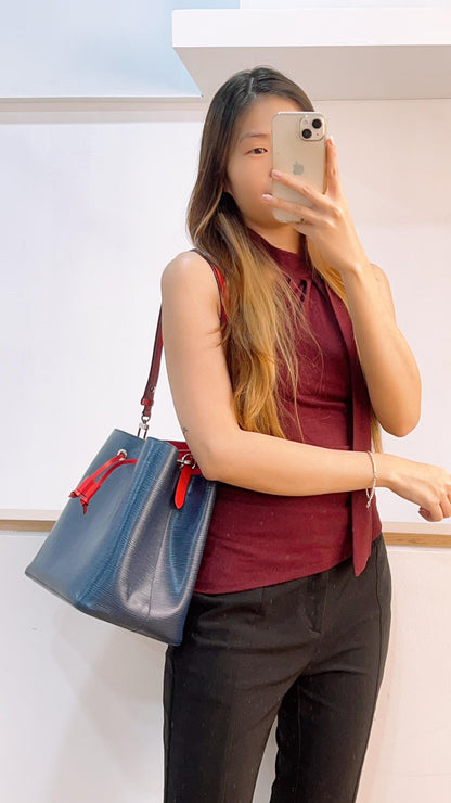 LV Indigo x Red Epi Neo Noe MM