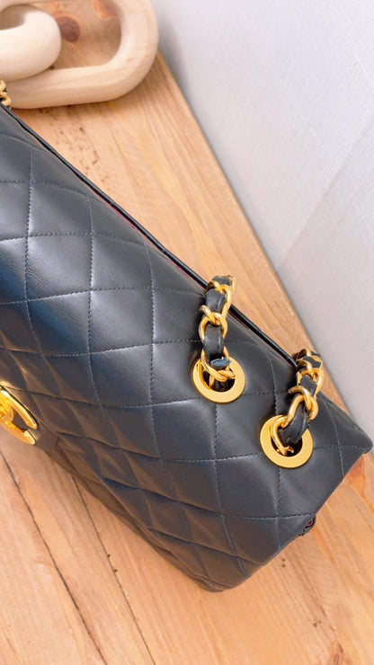 Chanel Black Lambskin Vintage Large CC Maxi Flap (GHW)