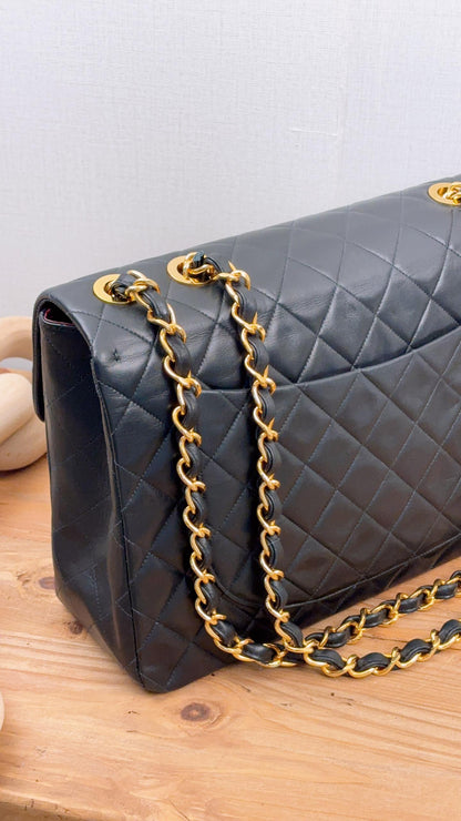 Chanel Black Lambskin Vintage Large CC Maxi Flap (GHW)