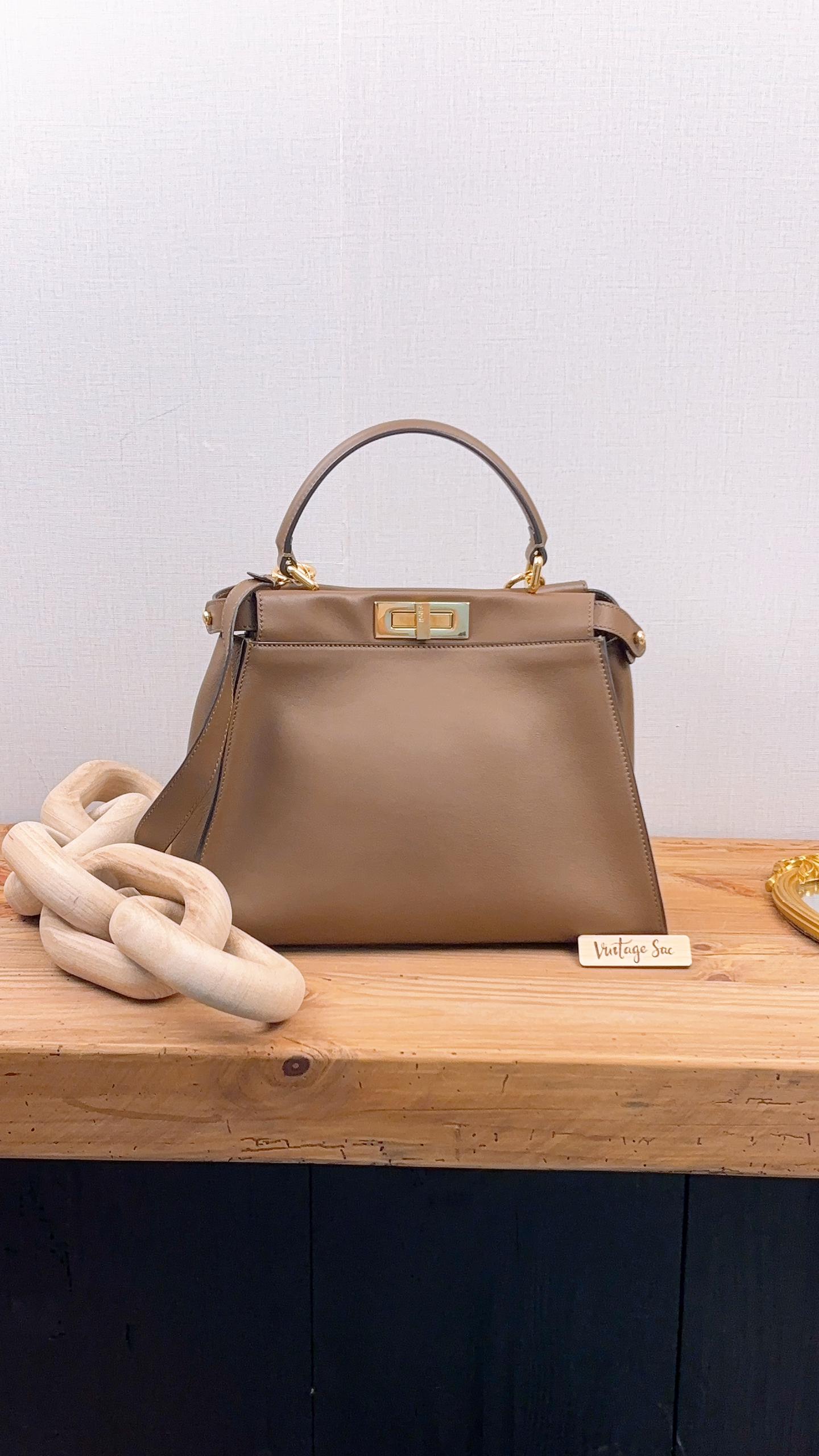 Fendi Brown Calfskin Medium Peekaboo (GHW)