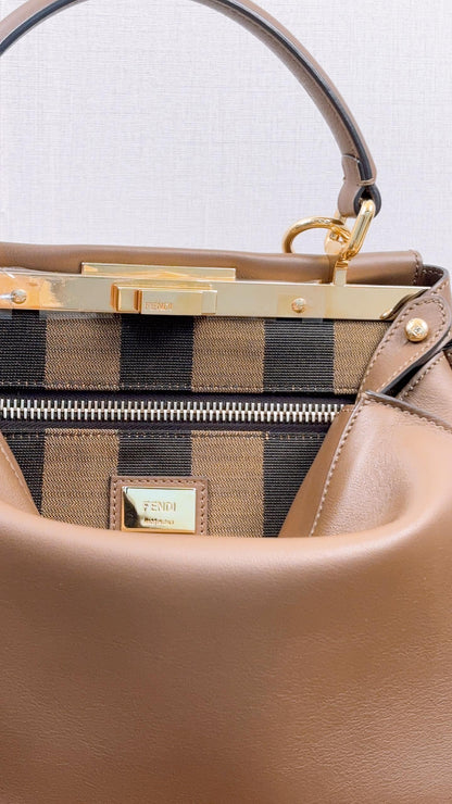 Fendi Brown Calfskin Medium Peekaboo (GHW)