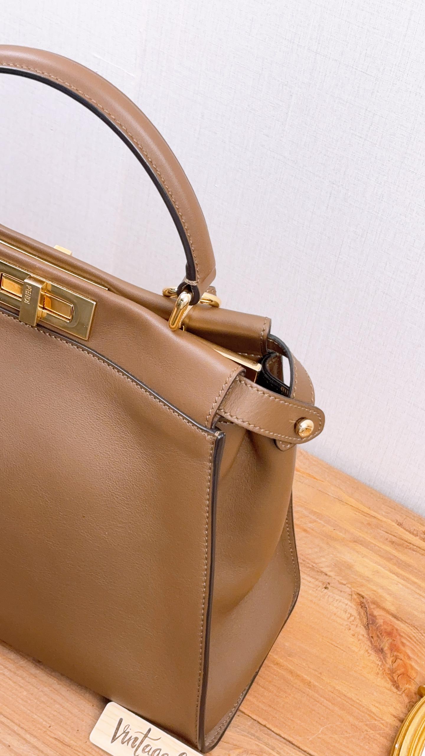 Fendi Brown Calfskin Medium Peekaboo (GHW)