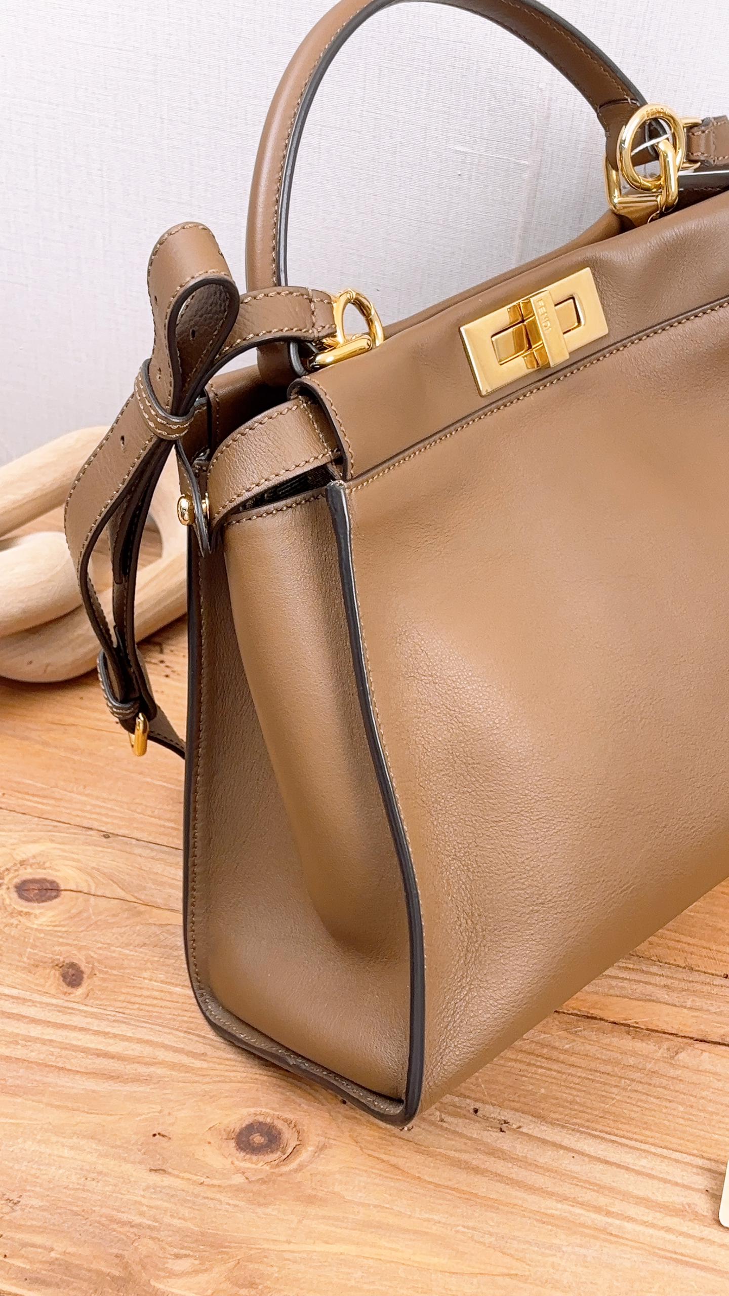 Fendi Brown Calfskin Medium Peekaboo (GHW)