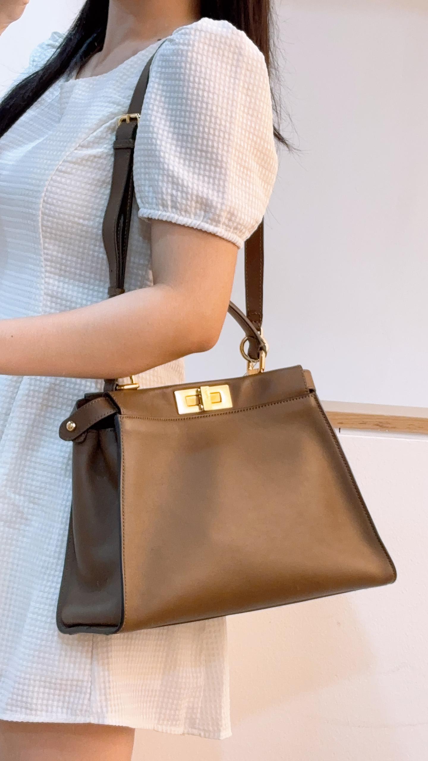 Fendi Brown Calfskin Medium Peekaboo (GHW)