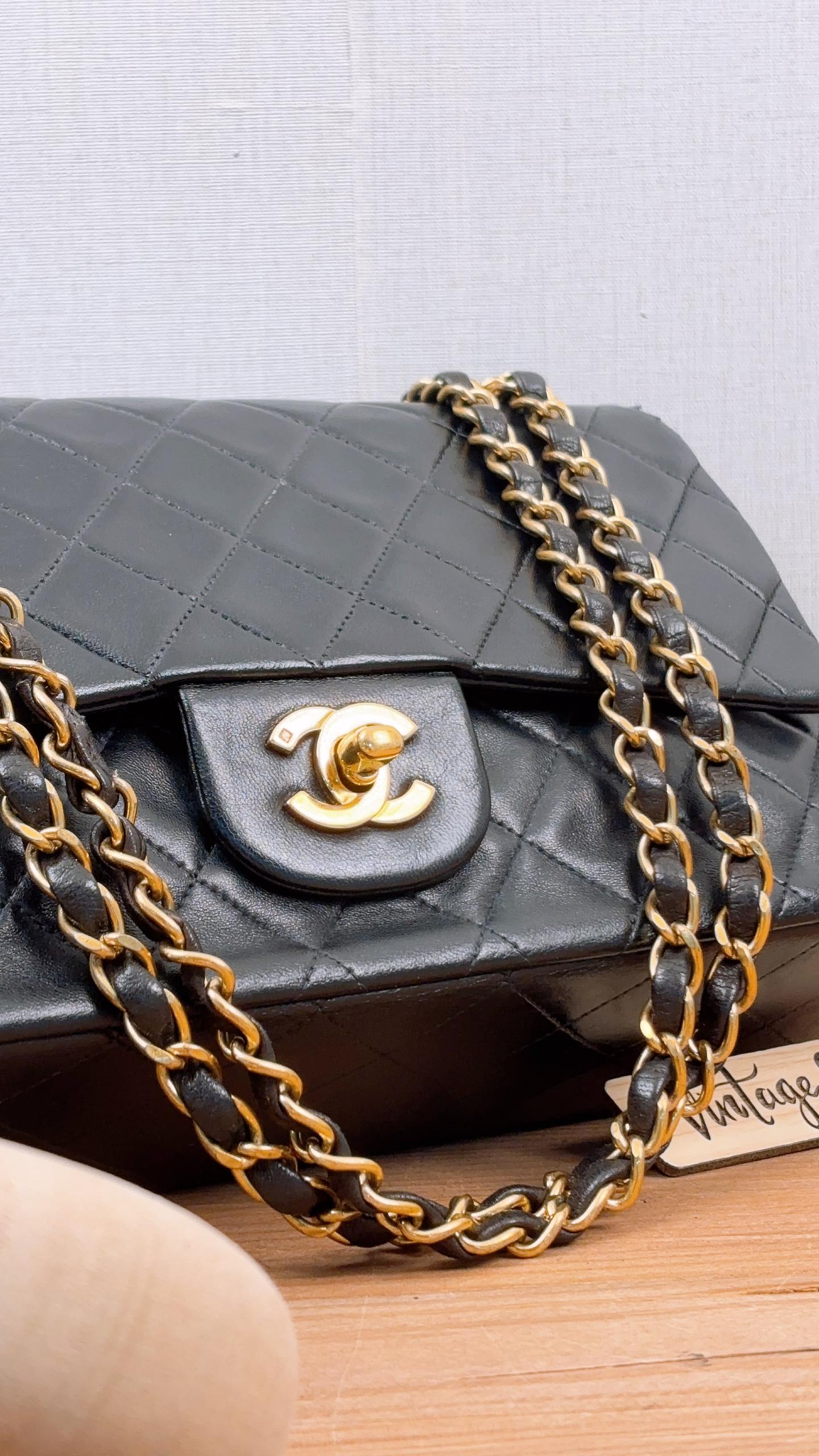 Chanel Black Lambskin Vintage Medium CF (GHW)